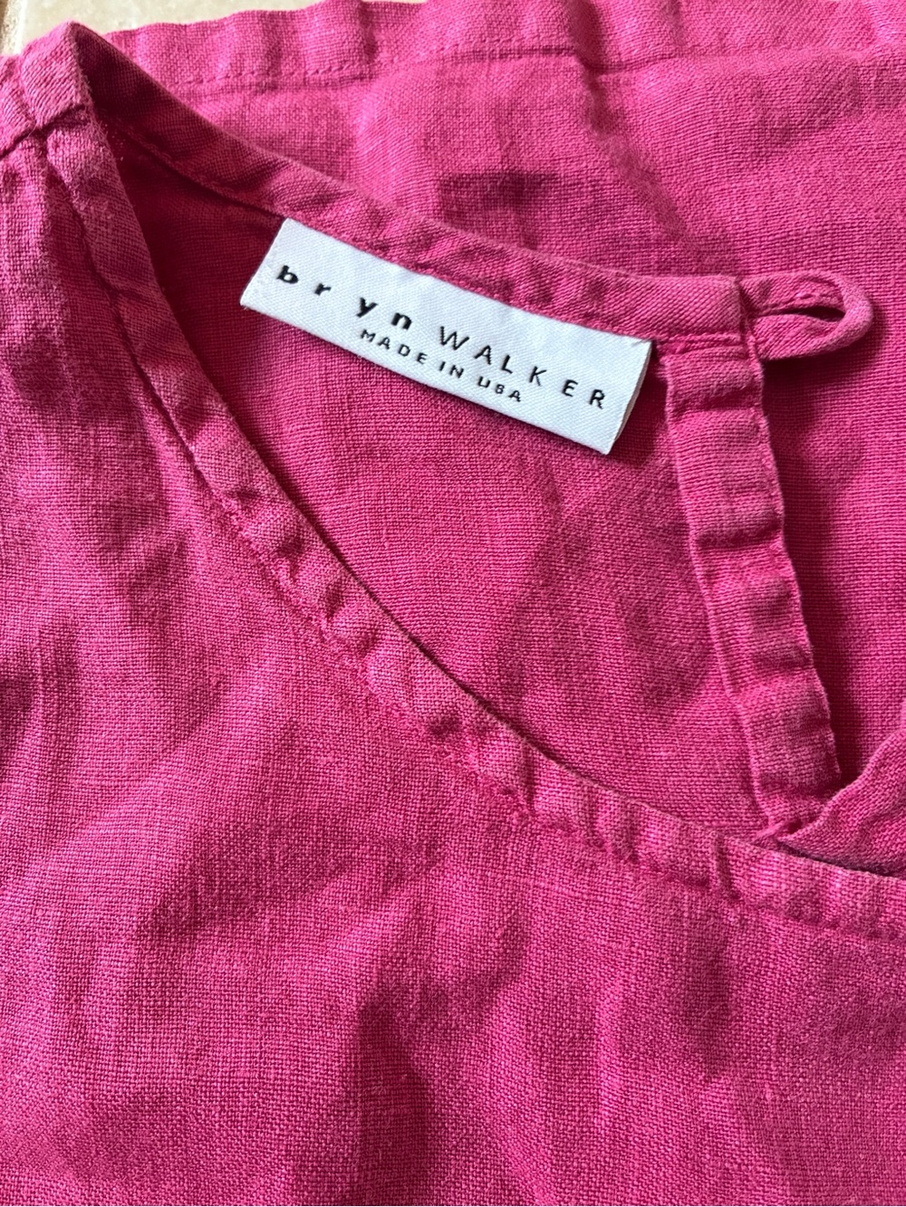 Bryn Walker 100% Linen Isola Sleeveless Boxy Tank Top Pink Size Small
